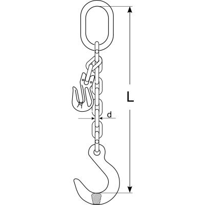 Zawiesia łańcuchowe 1-cięgnowe z hakiem kontenerowym i regulacją długości