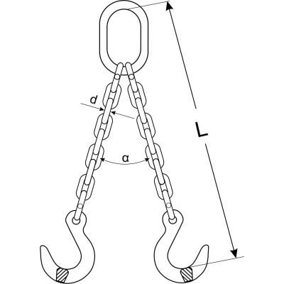 Zawiesia łańcuchowe 2-cięgnowe z hakami kontenerowymi