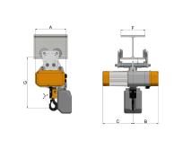 Wciągnik łańcuchowey elektryczny przejezdny wózek swobodny ELF 125 - 1000kg