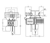 Wciągnik łańcuchowy elektryczny przejezdny wózek elektryczny CE-W 230V 125 – 1000kg