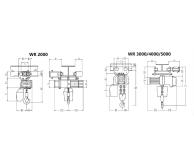 Wciągnik łańcuchowy elektryczny przejezdny wózek elektryczny CE-WR 1000 – 5000kg