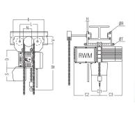 Wciągnik łańcuchowy elektryczny przejezdny wózek mechaniczny CM-W 125 – 2000kg
