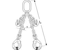 Zawiesia łańcuchowe 2-cięgnowe z hakami bezpiecznymi z regulacją długości