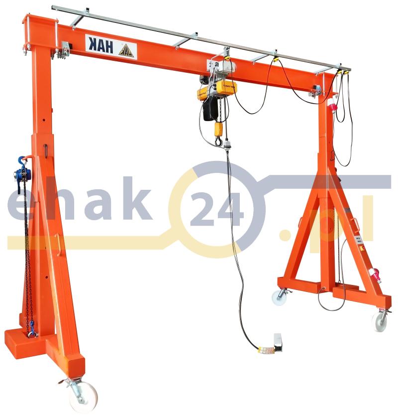 Wciągarka bramowa stalowa przejezdna z regulacją wysokości DOR 1000kg typ II