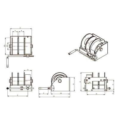Wciągarka ręczna dwulinowa z przekładnią ślimakową WW250 – WW1500 / 2D