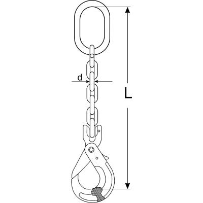 Zawiesia łańcuchowe 1-cięgnowe z hakiem bezpiecznym
