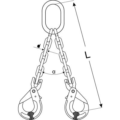 Zawiesia łańcuchowe 2-cięgnowe z hakami bezpiecznymi