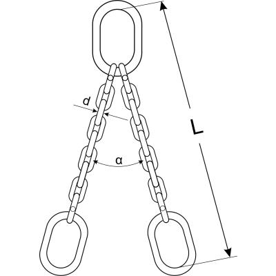 Zawiesia łańcuchowe 2-cięgnowe z ogniwami